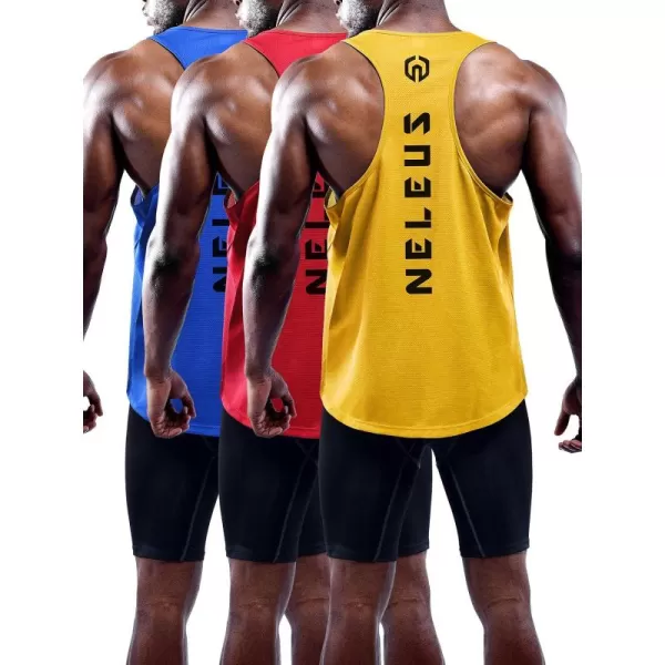 NELEUS Men's 3 Pack Dry Fit Y-Back Muscle Tank Top
