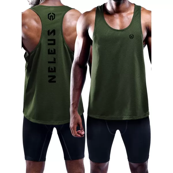 NELEUS Men's 3 Pack Dry Fit Y-Back Muscle Tank Top