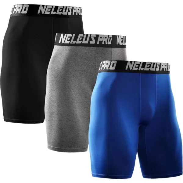 NELEUS Men's 3 Pack Performance Compression Shorts