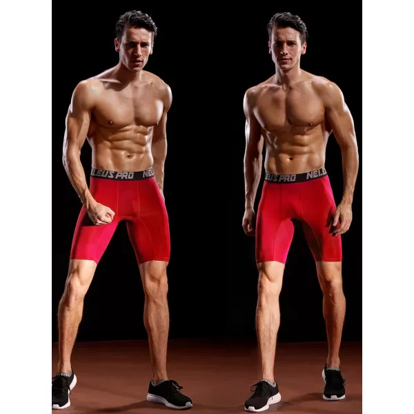 NELEUS Men's 3 Pack Performance Compression Shorts