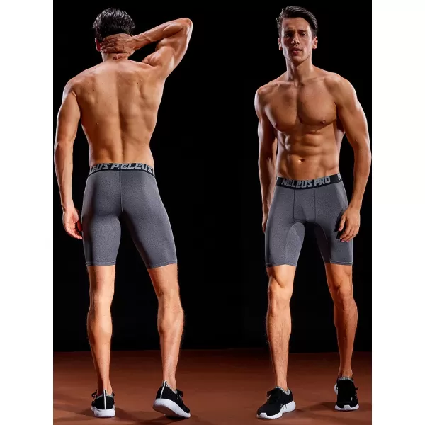 NELEUS Men's 3 Pack Performance Compression Shorts