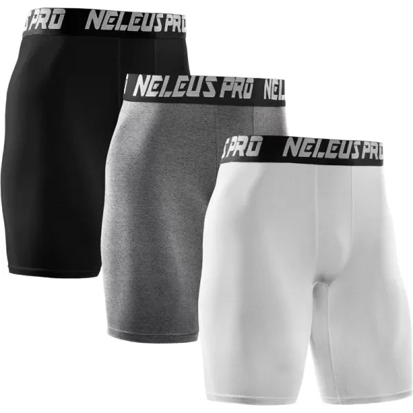 NELEUS Men's 3 Pack Performance Compression Shorts