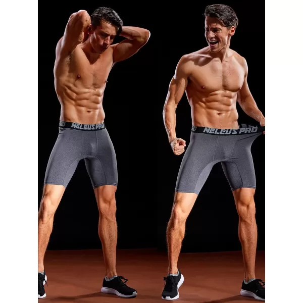 NELEUS Men's 3 Pack Performance Compression Shorts