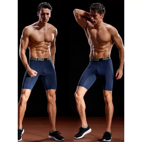 NELEUS Men's 3 Pack Performance Compression Shorts