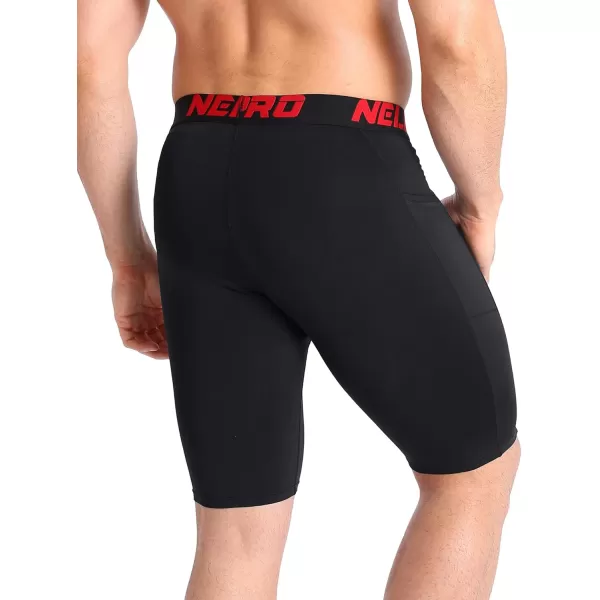 NELEUS Men's 3 Pack Running Compression Shorts with Pockets