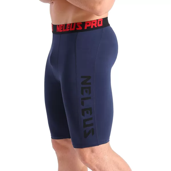NELEUS Men's 3 Pack Running Compression Shorts with Pockets
