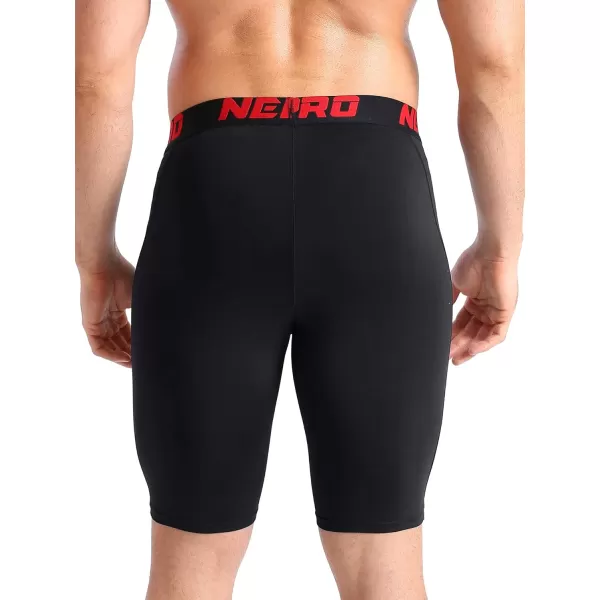 NELEUS Men's 3 Pack Running Compression Shorts with Pockets