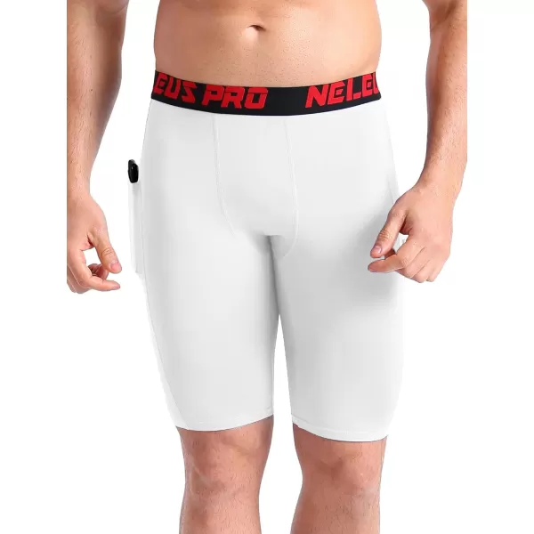 NELEUS Men's 3 Pack Running Compression Shorts with Pockets