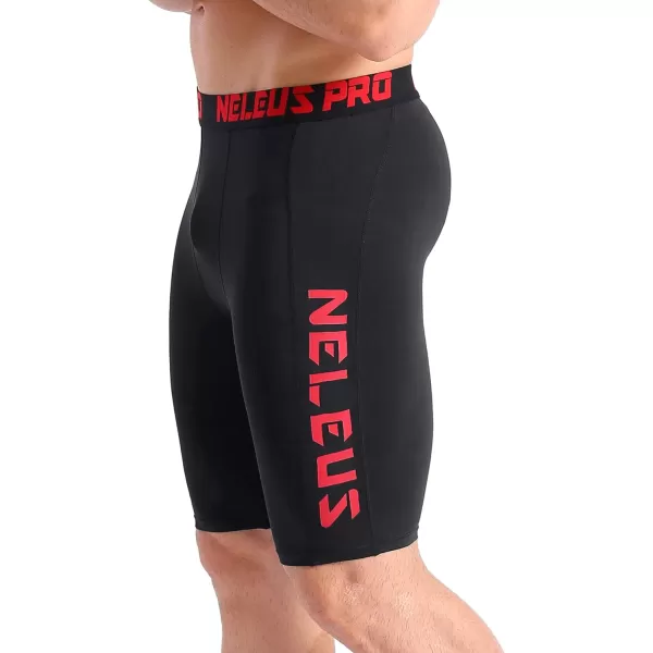 NELEUS Men's 3 Pack Running Compression Shorts with Pockets