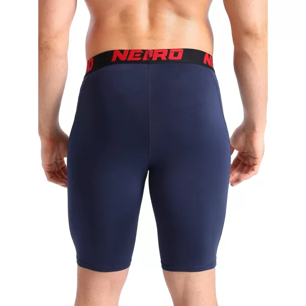 NELEUS Men's 3 Pack Running Compression Shorts with Pockets