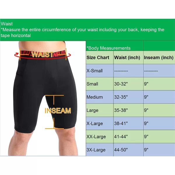 NELEUS Men's 3 Pack Running Compression Shorts with Pockets