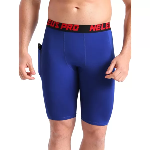 NELEUS Men's 3 Pack Running Compression Shorts with Pockets