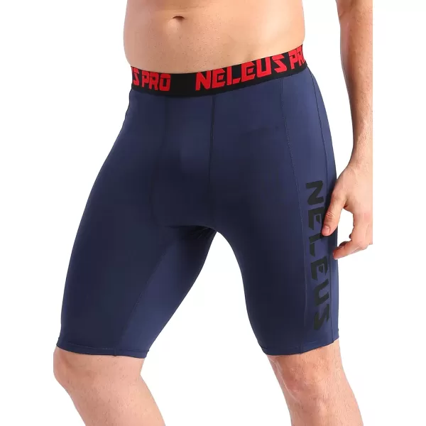 NELEUS Men's 3 Pack Running Compression Shorts with Pockets