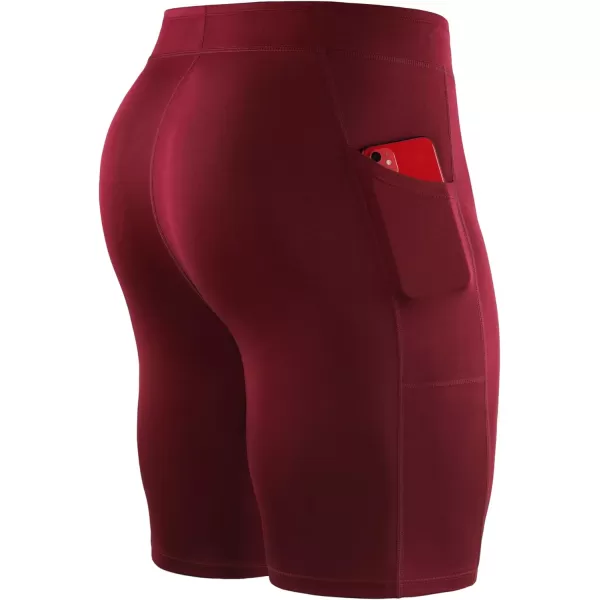 NELEUS Men's 3 Pack Running Compression Shorts with Pockets