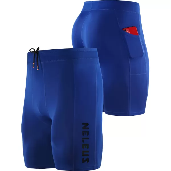 NELEUS Men's 3 Pack Running Compression Shorts with Pockets