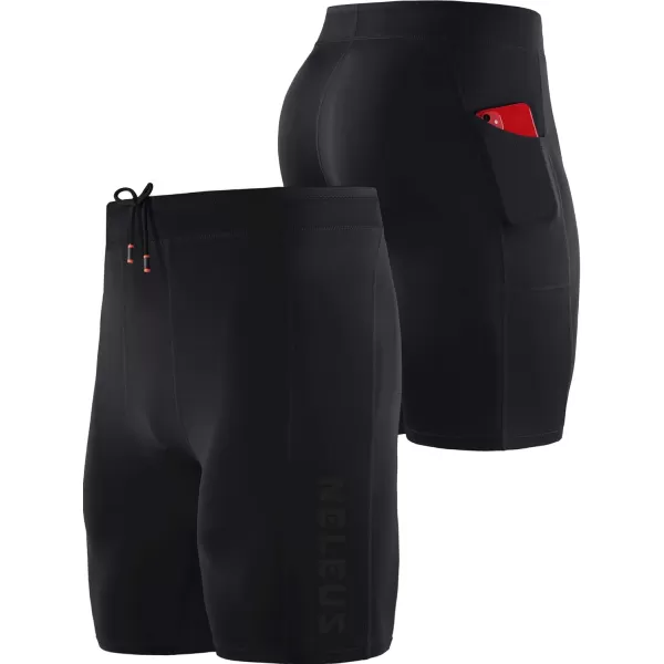 NELEUS Men's 3 Pack Running Compression Shorts with Pockets