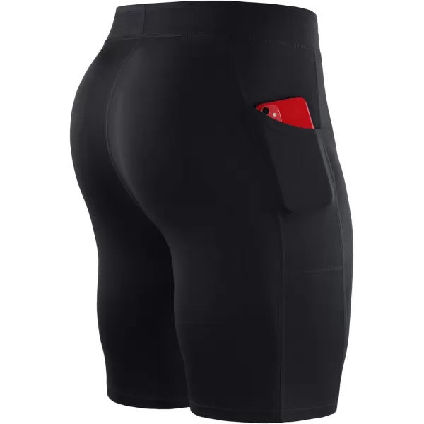 NELEUS Men's 3 Pack Running Compression Shorts with Pockets