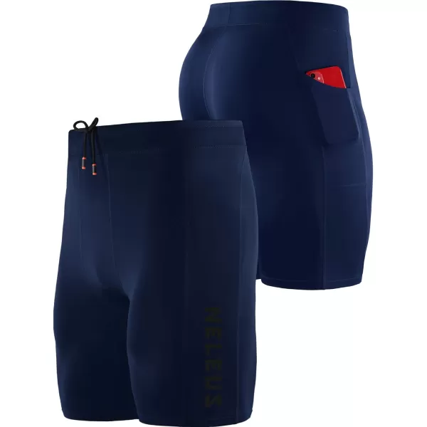 NELEUS Men's 3 Pack Running Compression Shorts with Pockets