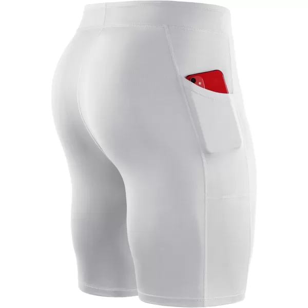 NELEUS Men's 3 Pack Running Compression Shorts with Pockets