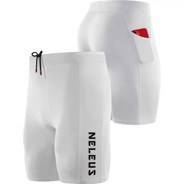 NELEUS Men's 3 Pack Running Compression Shorts with Pockets