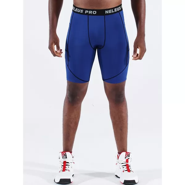 NELEUS Men's 3 Pack Running Compression Shorts with Pockets