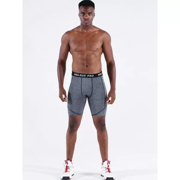 NELEUS Men's 3 Pack Running Compression Shorts with Pockets