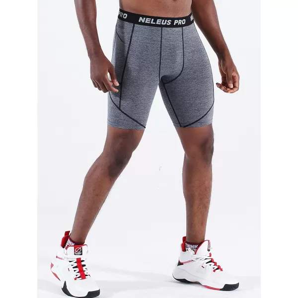 NELEUS Men's 3 Pack Running Compression Shorts with Pockets