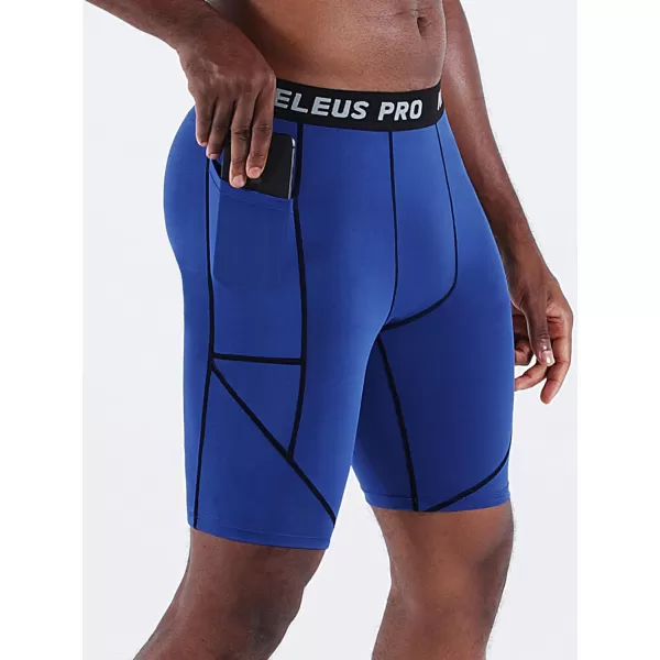 NELEUS Men's 3 Pack Running Compression Shorts with Pockets