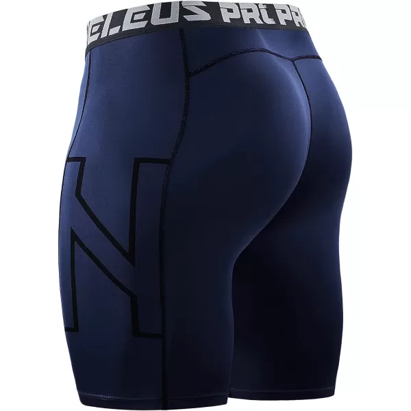NELEUS Men's 3 Pack Running Compression Shorts with Pockets