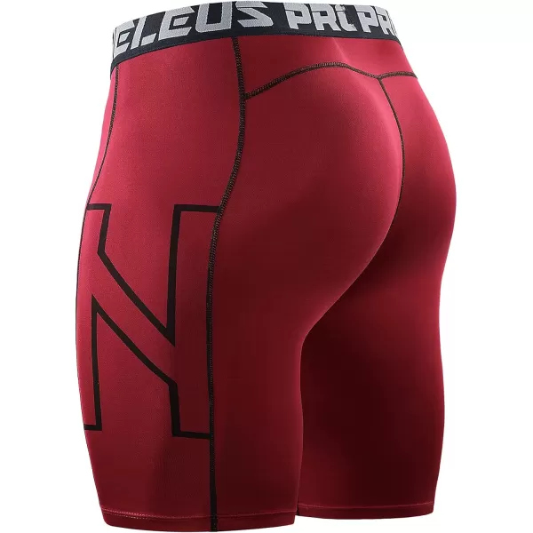 NELEUS Men's 3 Pack Running Compression Shorts with Pockets