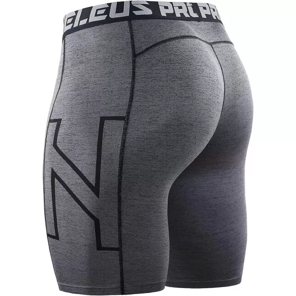 NELEUS Men's 3 Pack Running Compression Shorts with Pockets