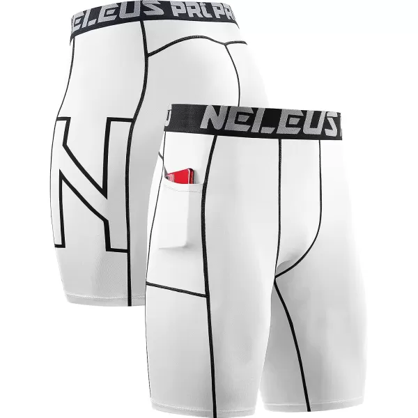 NELEUS Men's 3 Pack Running Compression Shorts with Pockets