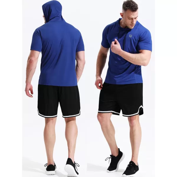 NELEUS Men's 3 Pack Running Shirt Mesh Workout Athletic Shirts with Hoods