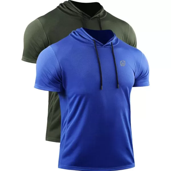 NELEUS Men's 3 Pack Running Shirt Mesh Workout Athletic Shirts with Hoods