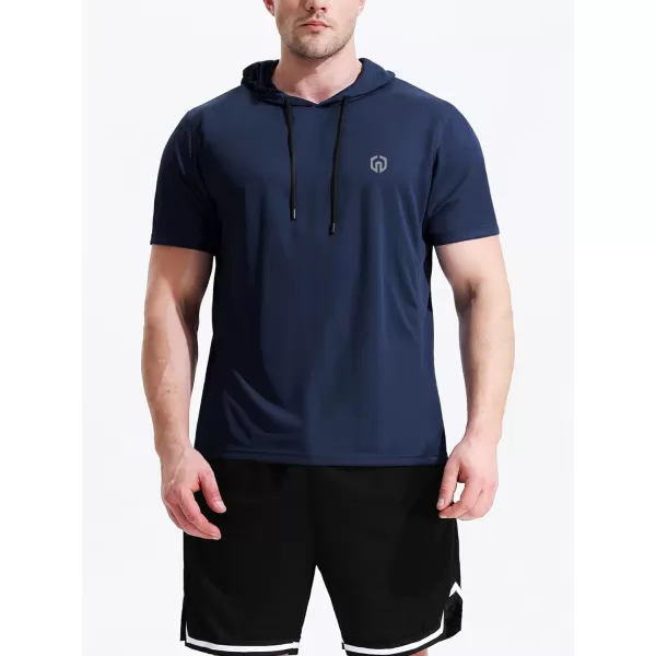 NELEUS Men's 3 Pack Running Shirt Mesh Workout Athletic Shirts with Hoods