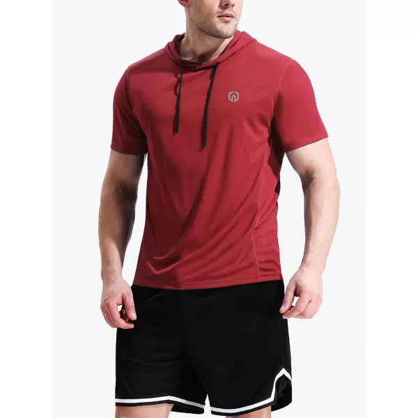 NELEUS Men's 3 Pack Running Shirt Mesh Workout Athletic Shirts with Hoods