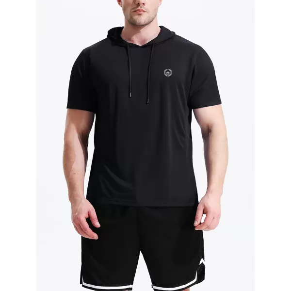 NELEUS Men's 3 Pack Running Shirt Mesh Workout Athletic Shirts with Hoods