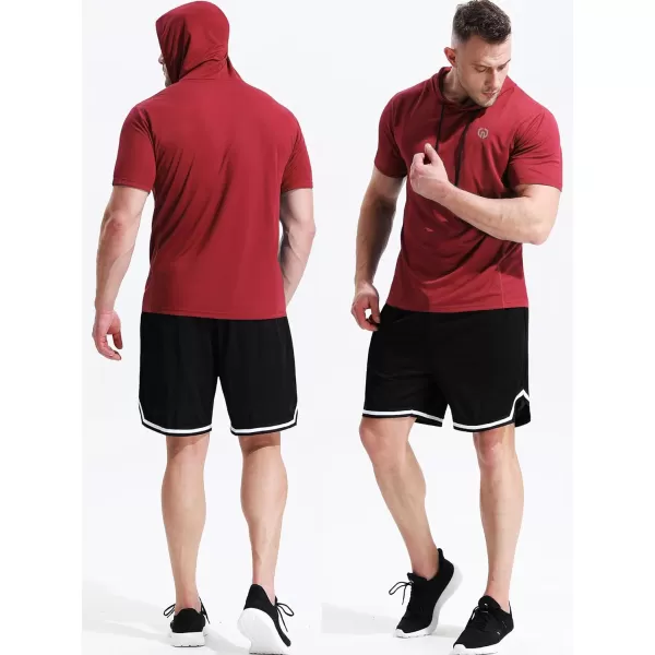 NELEUS Men's 3 Pack Running Shirt Mesh Workout Athletic Shirts with Hoods