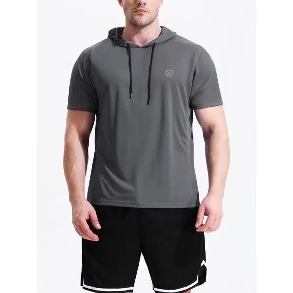 NELEUS Men's 3 Pack Running Shirt Mesh Workout Athletic Shirts with Hoods