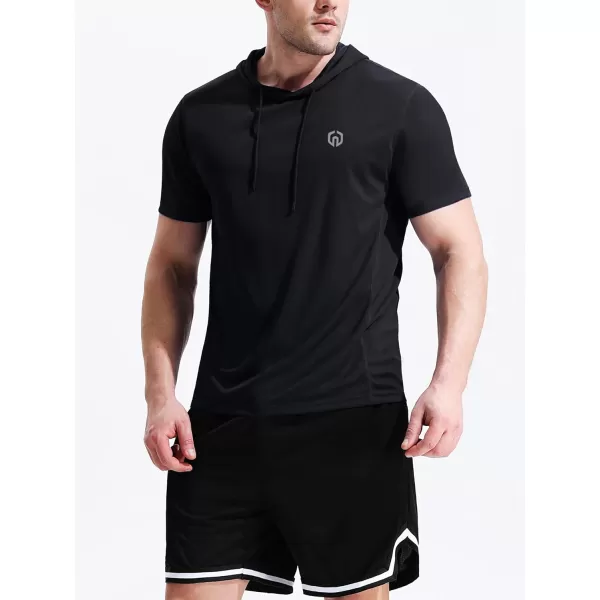 NELEUS Men's 3 Pack Running Shirt Mesh Workout Athletic Shirts with Hoods