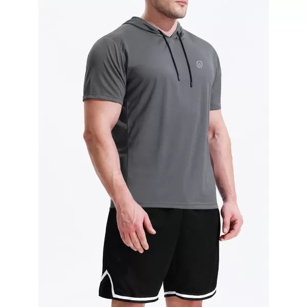 NELEUS Men's 3 Pack Running Shirt Mesh Workout Athletic Shirts with Hoods