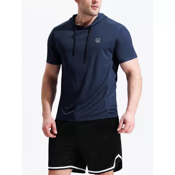 NELEUS Men's 3 Pack Running Shirt Mesh Workout Athletic Shirts with Hoods