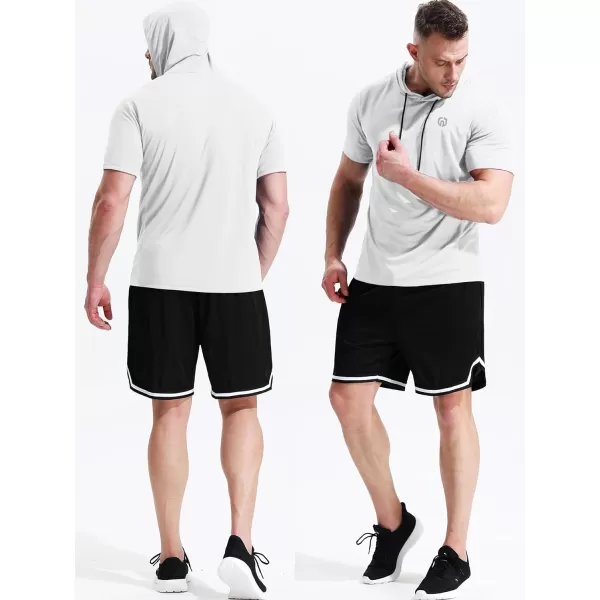 NELEUS Men's 3 Pack Running Shirt Mesh Workout Athletic Shirts with Hoods