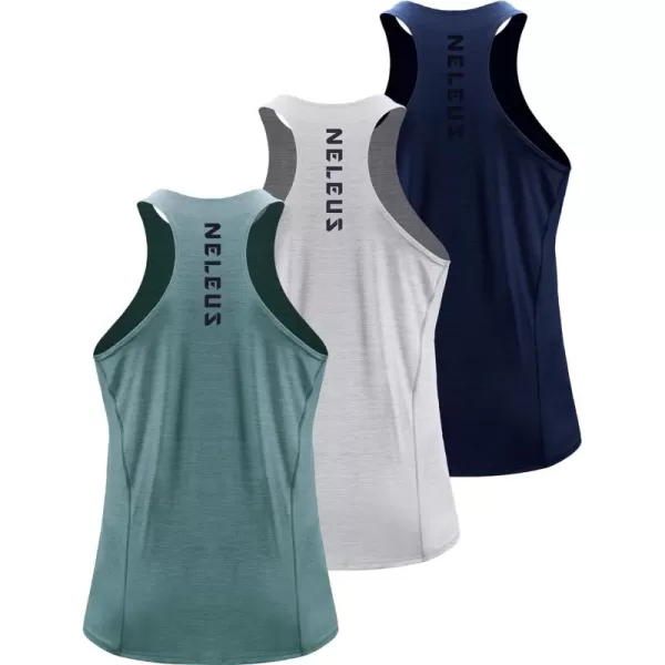 NELEUS Men's 3 Pack Running Tank Top Dry Fit Y-Back Athletic Workout Tank Tops