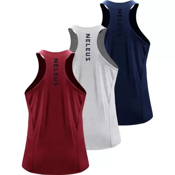 NELEUS Men's 3 Pack Running Tank Top Dry Fit Y-Back Athletic Workout Tank Tops