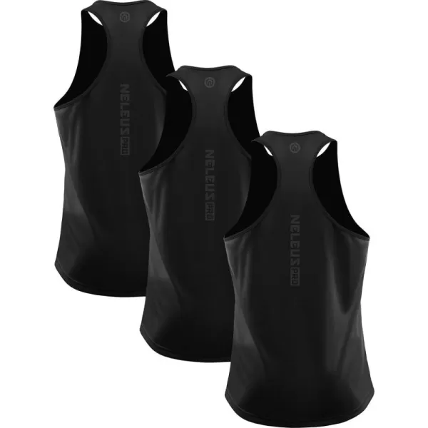 NELEUS Men's 3 Pack Running Tank Top Dry Fit Y-Back Athletic Workout Tank Tops