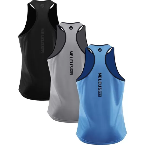 NELEUS Men's 3 Pack Running Tank Top Dry Fit Y-Back Athletic Workout Tank Tops