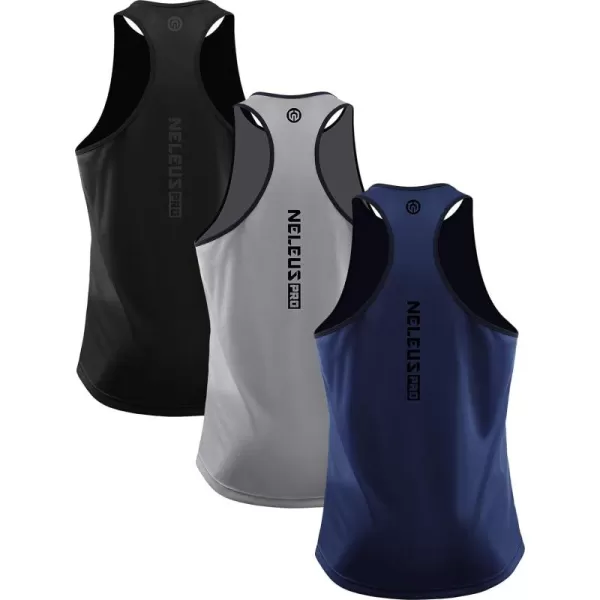 NELEUS Men's 3 Pack Running Tank Top Dry Fit Y-Back Athletic Workout Tank Tops