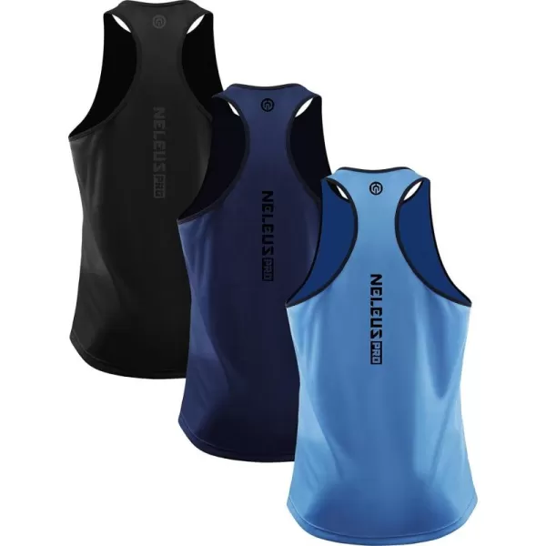 NELEUS Men's 3 Pack Running Tank Top Dry Fit Y-Back Athletic Workout Tank Tops