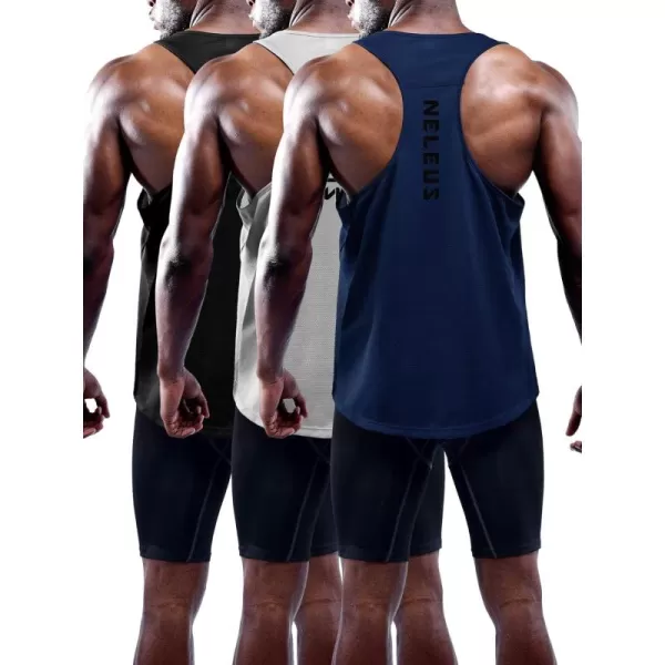 NELEUS Men's 3 Pack Workout Running Tank Top Sleeveless Gym Athletic Shirts